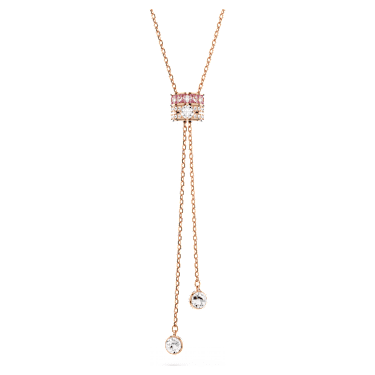 Connexus Y pendant, Mixed cuts, `Love is around`, Pink, Rose